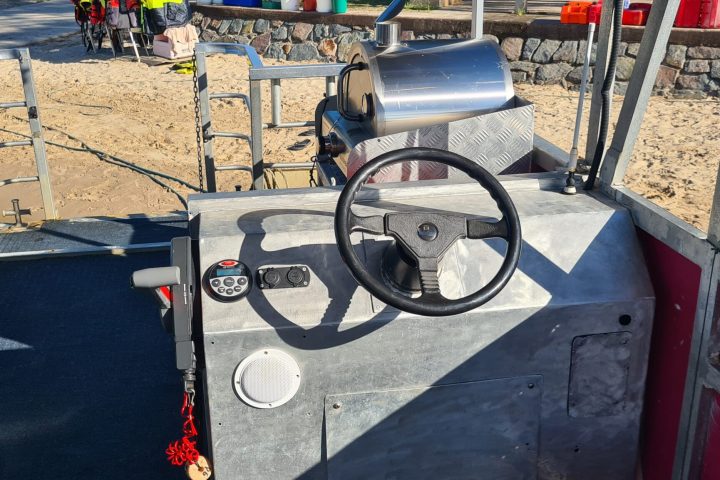 a close up of a picnic table